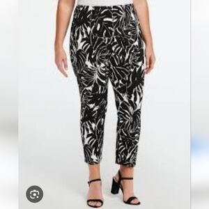 Lane Bryant Tropical Print Cropped Pants Summer Casual Beach Resort 24